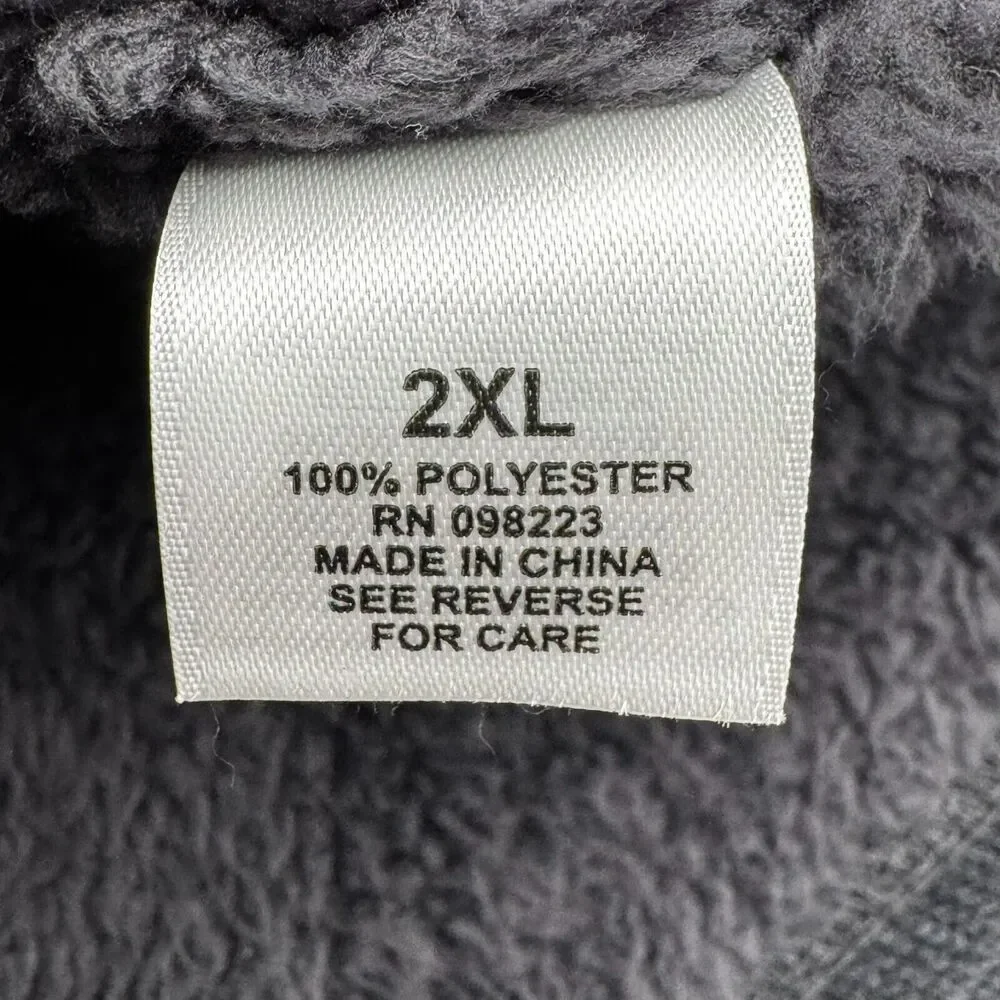 MAGELLAN Mens 2X Black Fleece Lined Sweater Vest Zip Pockets Hiking Outdoor GORP